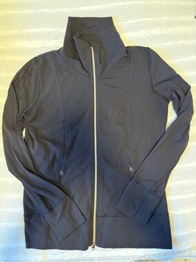 Lululemon Sz 12 Women's Black Zip-Up Jacket with High Collar